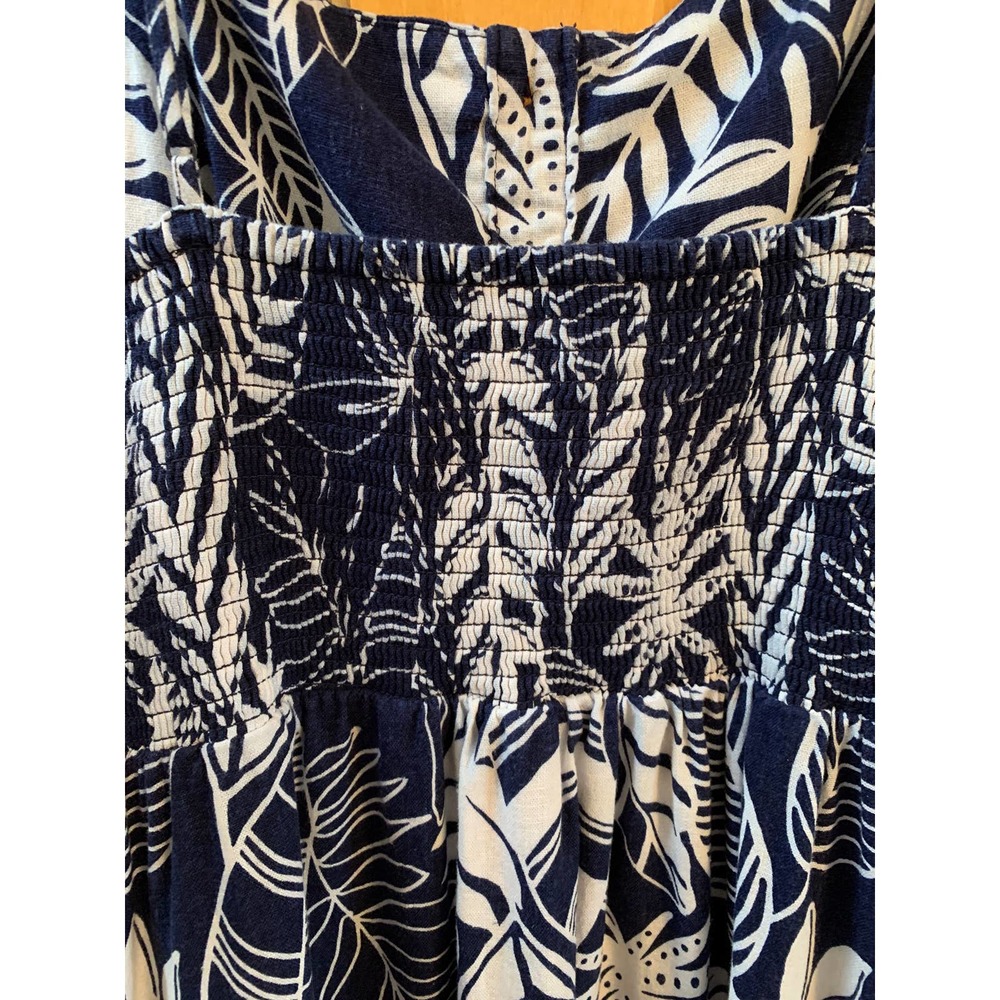 *K225 Old Navy Women's Large Tropical White & Navy Dress, Adjustable Straps EUC - Picture 9 of 9